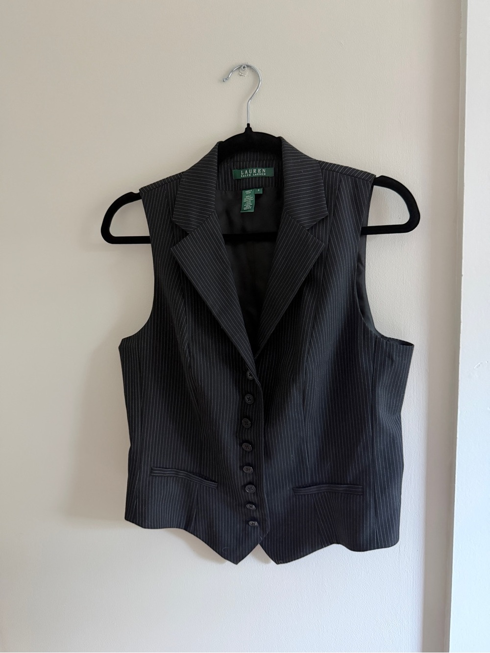 Lauren Ralph Lauren Pinstripe Wool Vest | Size 8